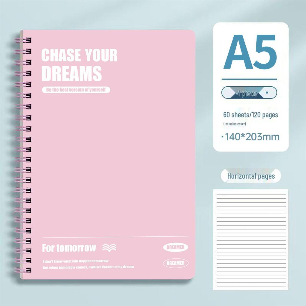 Super Thick Spiral Notebook B5, Lined, High Appearance A5, Perfect for High School Exam Prep.