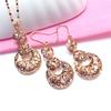 Exquisite Russian 585 Purple Gold Flower Pendant Shiny Hollow Personality Exquisite High-End Women'S Color Gold Collarbone Chain