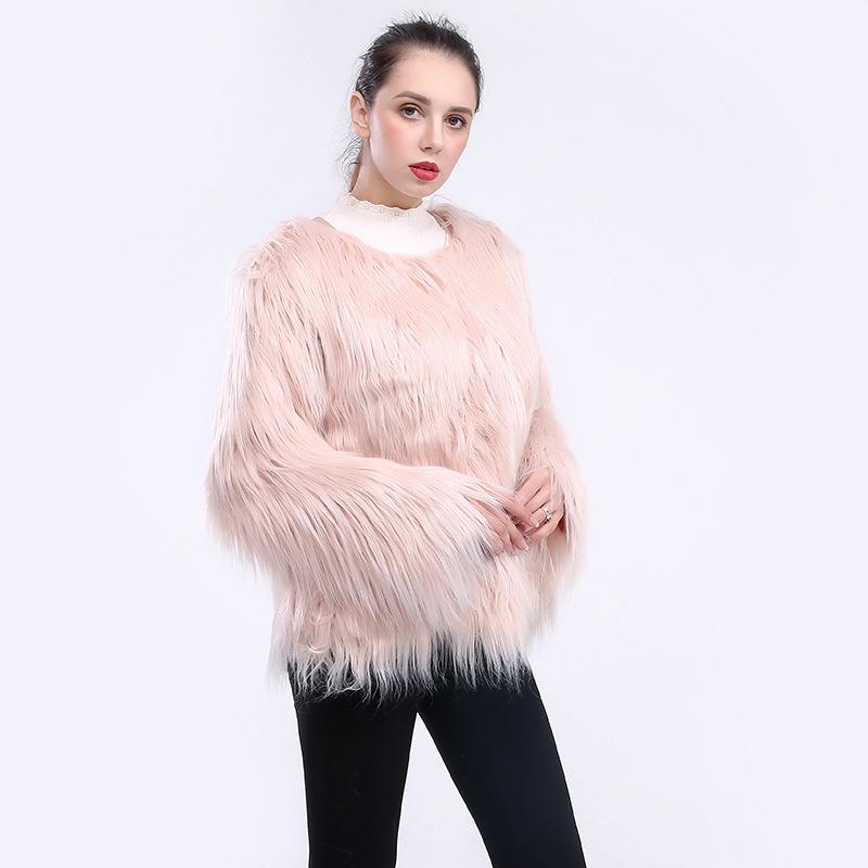 Women's Faux Fur Short Coat - Washable Wool, European & American Style