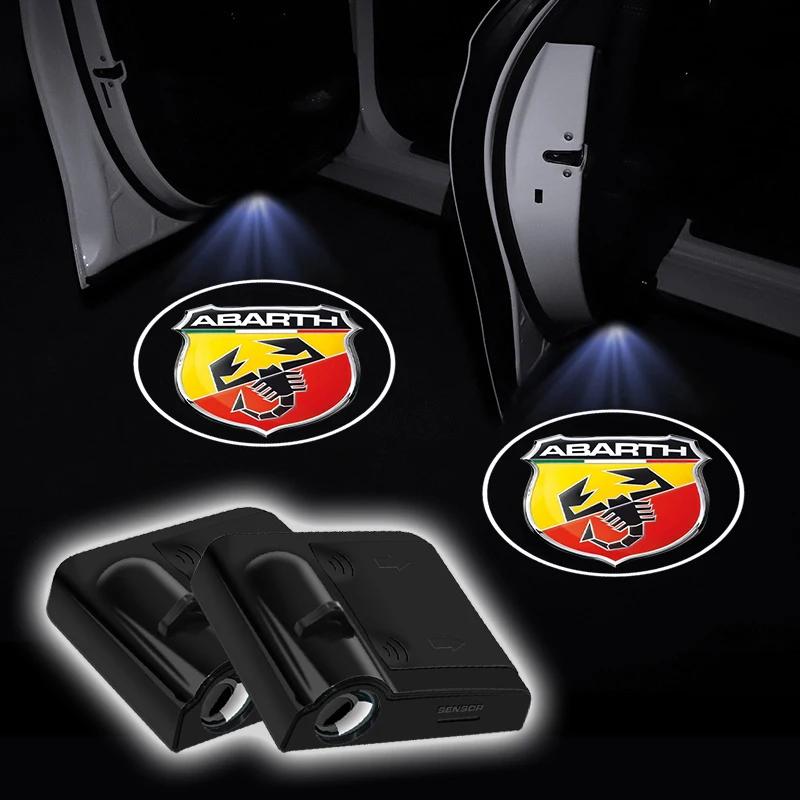 LED Car Door Universal Projector High-definition Welcome Lights For Abarth 124 125 500 500e 1000ps 595 F595 GT 124 Competizione