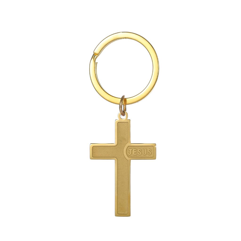 Portachiavi Minimalista a Forma di Croce in Acciaio Inossidabile Design Semplice e alla Moda Robusto Portachiavi per Auto Pendente Pratico per l'Uso Quotidiano