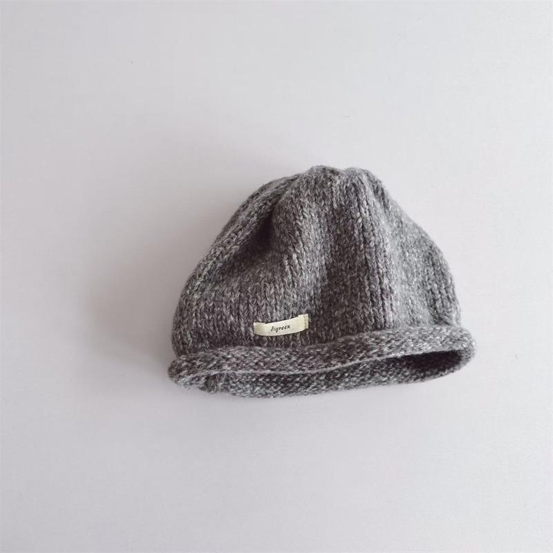 

Мальчики и девочки детская простая ретро вязаная шапка Хан Фан теплая с отворотом шапка из шерстяного ворса прилив Children (about 52cm)