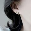 Gold-Plated Diamond Set Sterling Silver Ear Cuffs - Women's Versatile Luxury Earrings