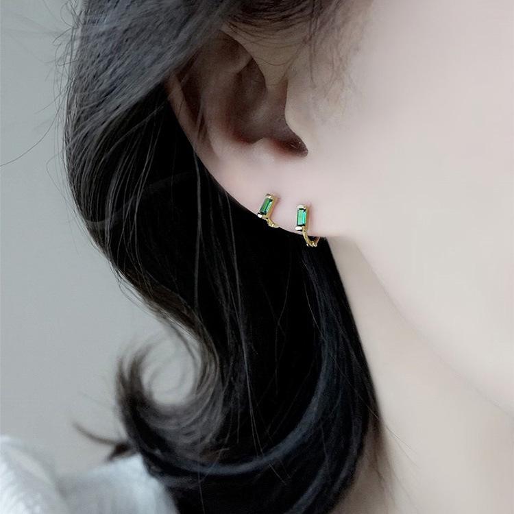 Gold-Plated Diamond Set Sterling Silver Ear Cuffs - Women's Versatile Luxury Earrings