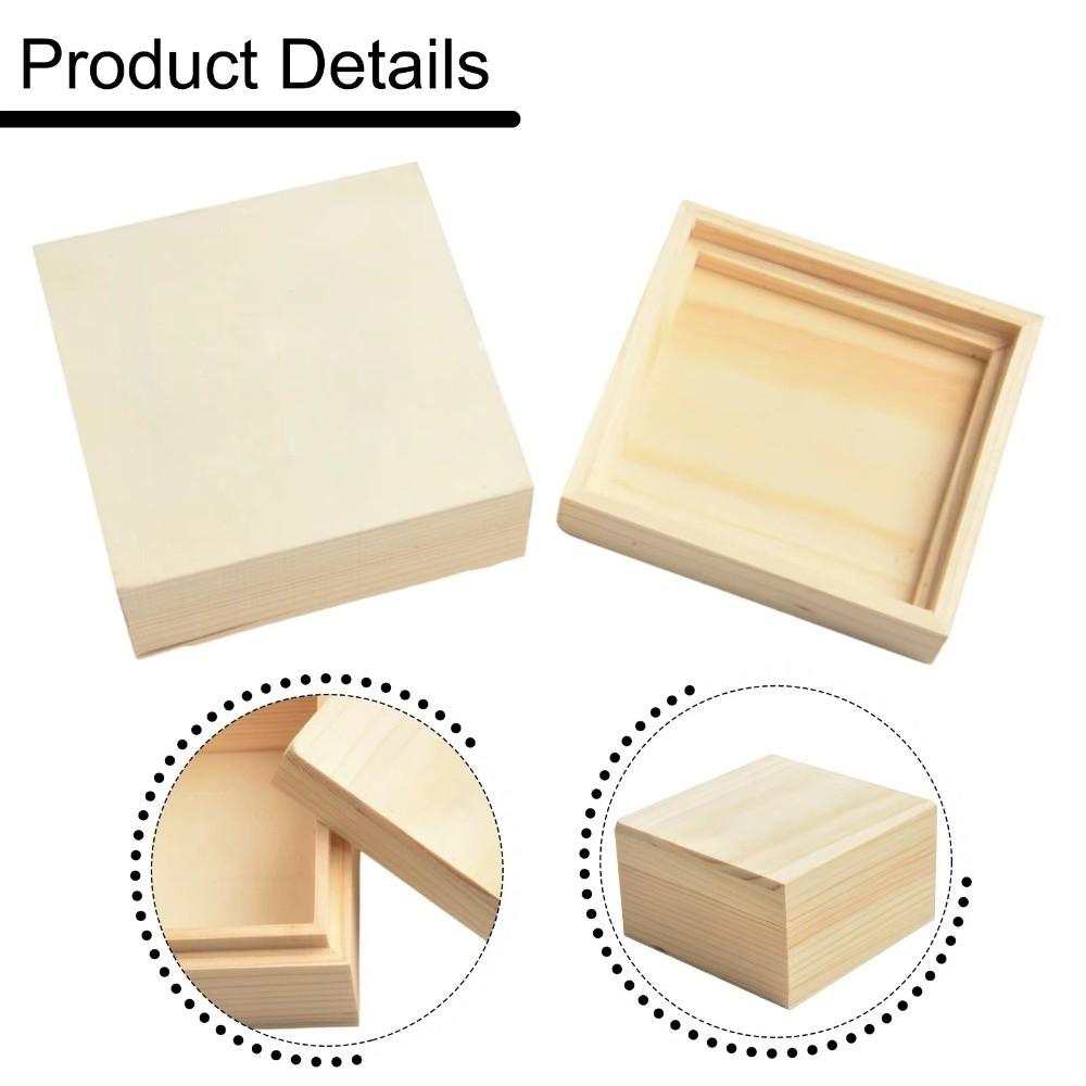 Pinewood Solid Wood Box with Removable Upper and Lower Lids Packing Box  Keepsake Archiving