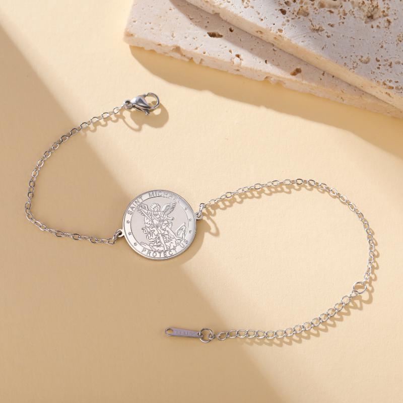 1 Stück Medaillon Armbänder Handgelenk Armband Erzengel Sankt Michael Armband Für Frauen Männer Talisman Vintage Schmuck Geschenke