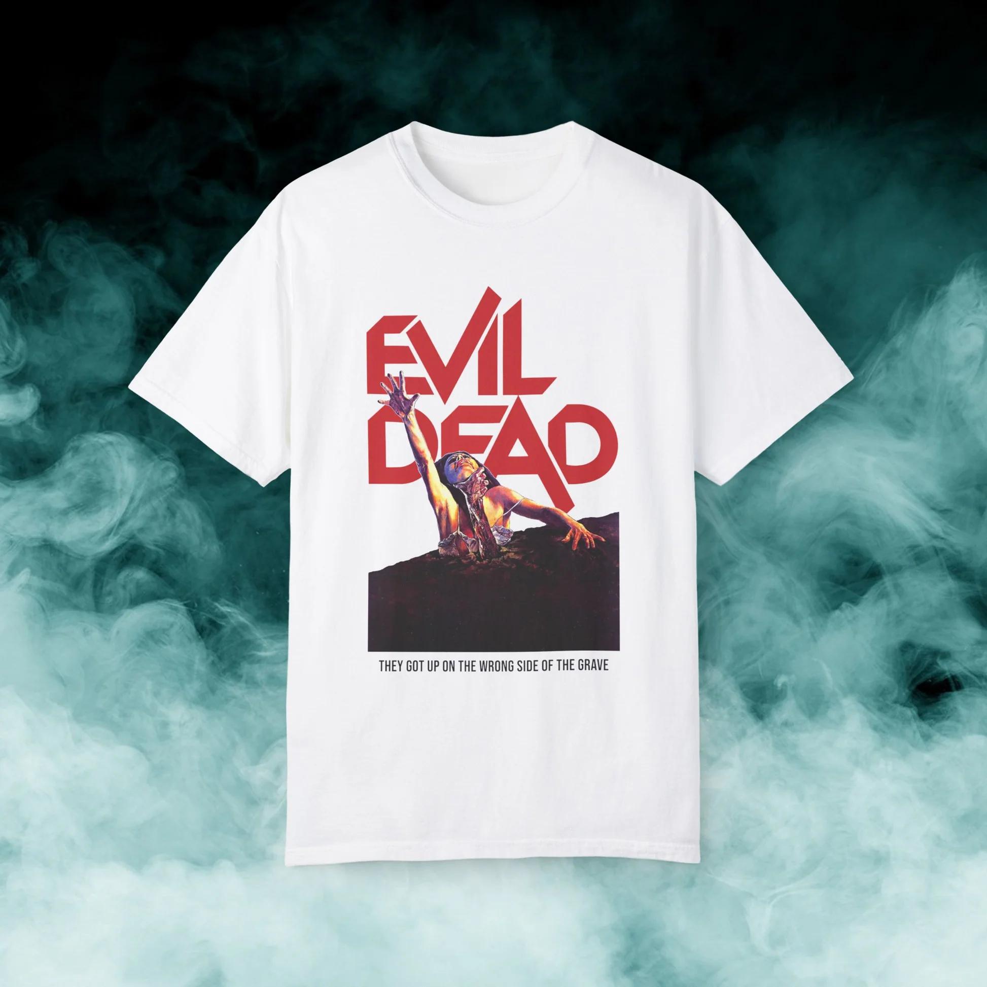 

Evil Dead Wrong Side of The Grave Vintage Horror Movie T-Shirt Retro Graphic Tee 4XL