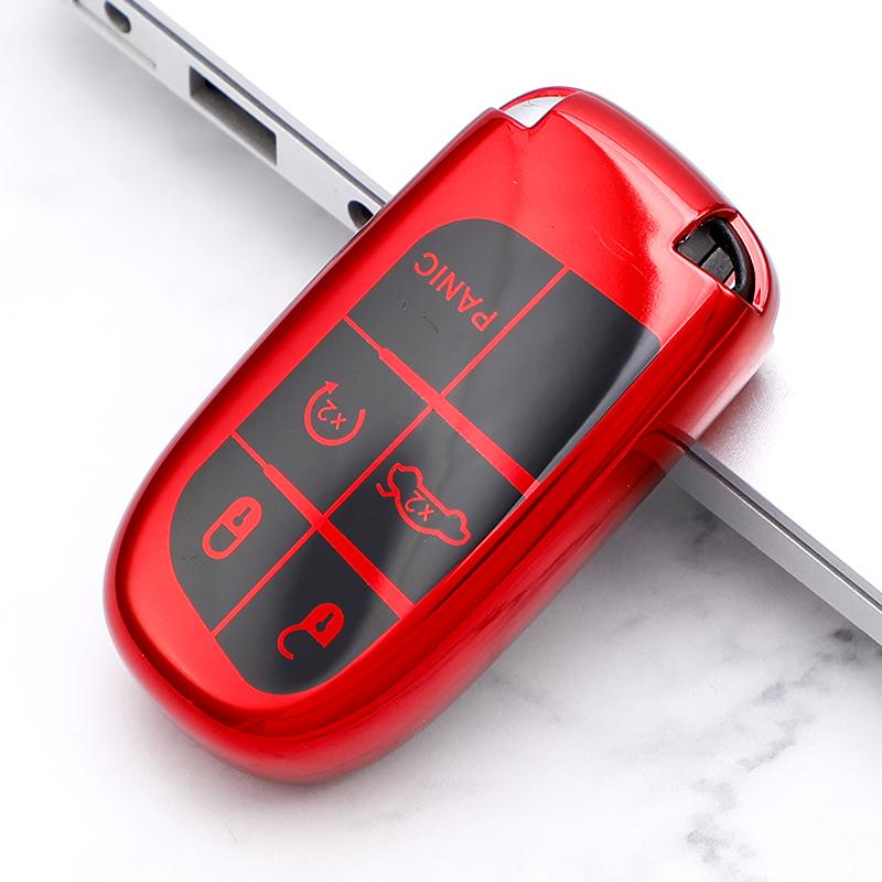 5 Button Car Key Cover Case Bag Fob Shell Holder for Jeep Renegade Compass Grand Cherokee for Chrysler 300C Wrangler Dodge