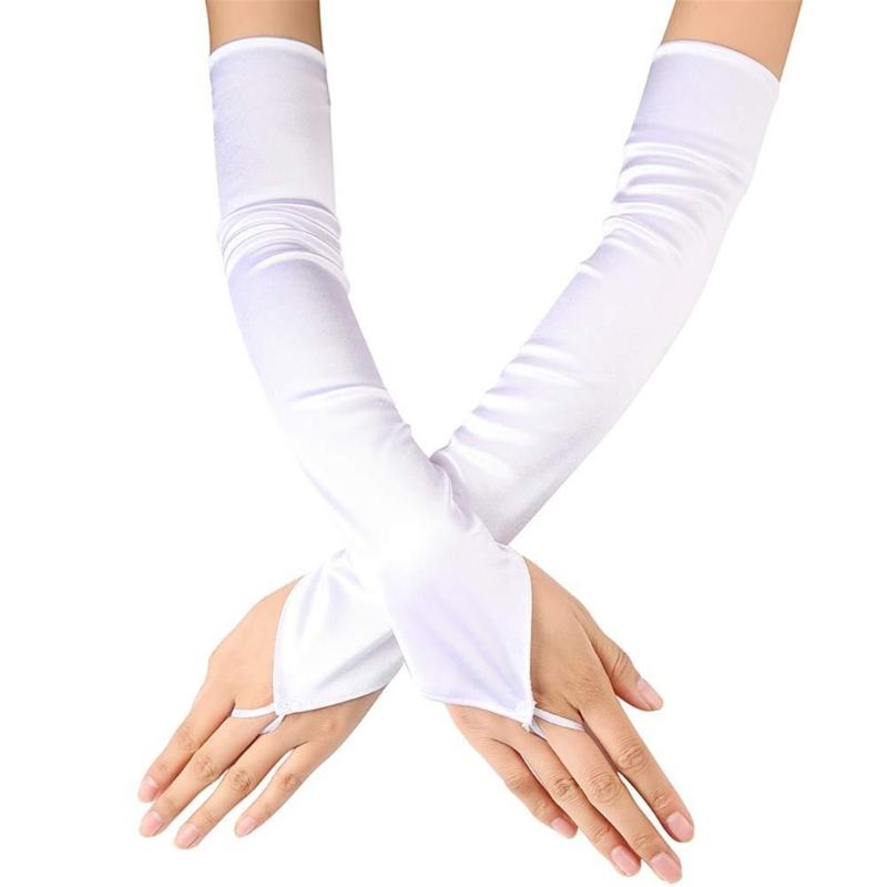  Elbow Gloves for Formal Event Party Costume Gloves Elegant Ceremony Gloves Women Stage Performances Arm Sleeves