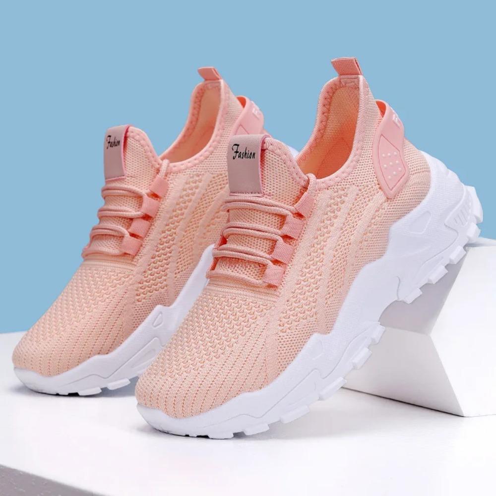 Lässige Ballerinas Sneakers für Damen Rosa Grau Mesh Bequem Tenis Feminino Damen Trainer Damen Plateau Laufschuhe