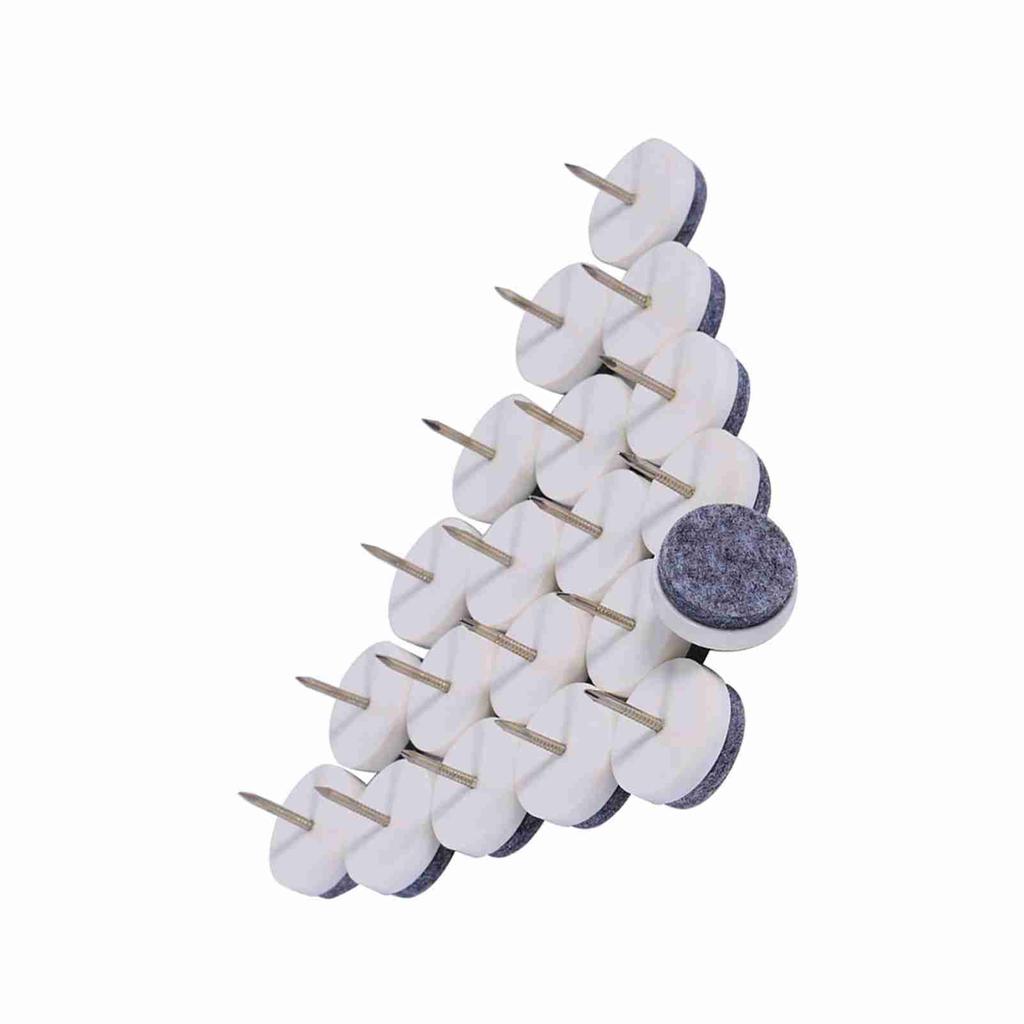 20x Furniture Table Chair Leg Floor Felt Pad Skid Glide Slide Nail Protector Brown 24mm