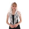 Damen Spitzen Dreieck Gestickter Schal Quaste Kirchenschal Anhänger Spanische Spitze Mantilla Schleier Kopfbedeckung