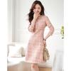 Elegant Tweed A-line Long Sleeve Dress