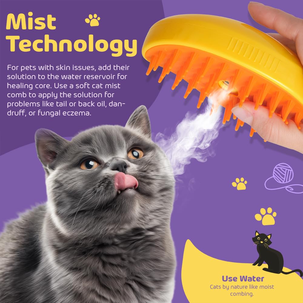 Multifunctional 3-in-1 Rechargeable Silicone Brush for Removing Tangled and Loose Hair from Cats and Dogs
