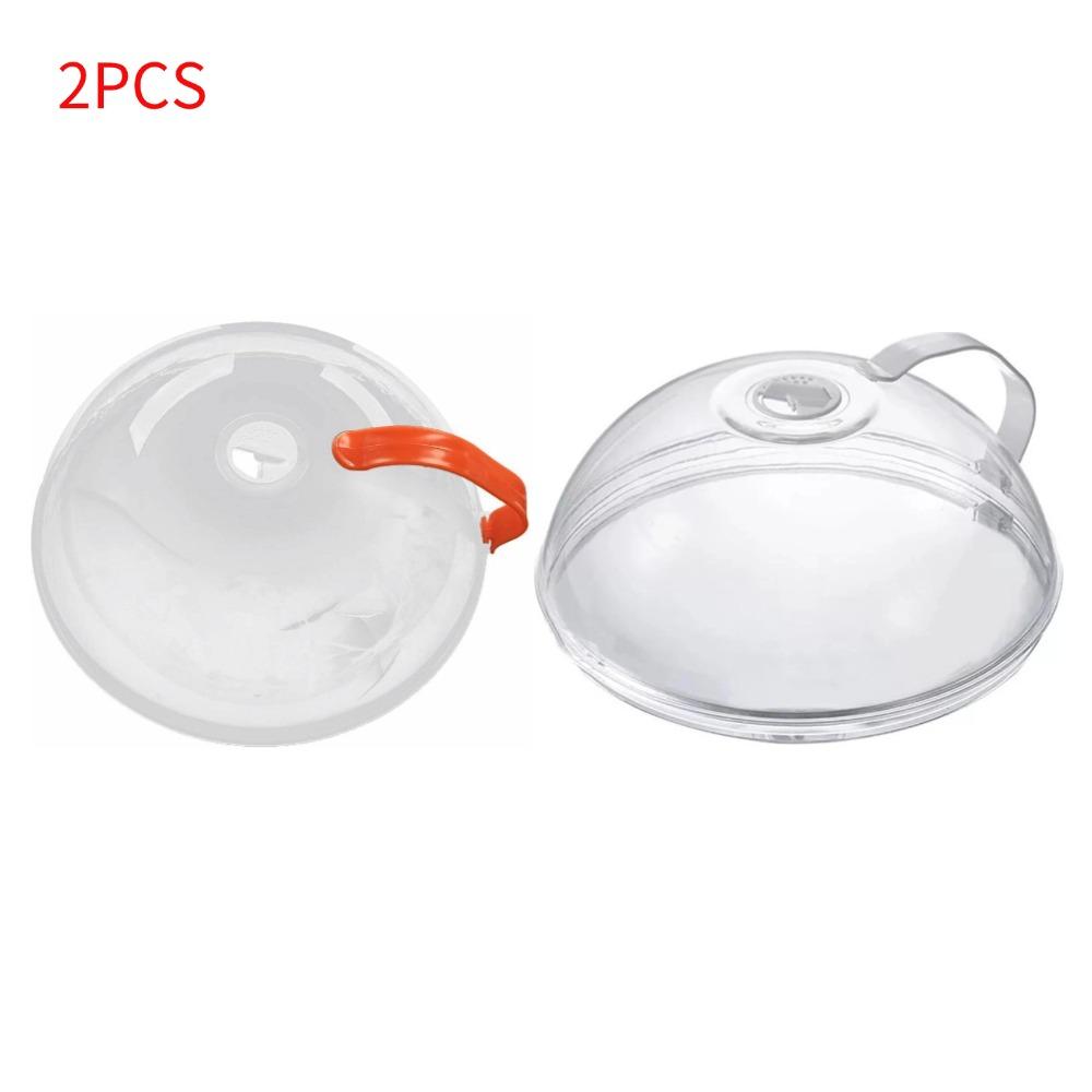 Microwave Splash Cover Thickened Transparent Splash-proof Cover with Handle BPA-free Plate Food Cover With Handle Anti-splatter