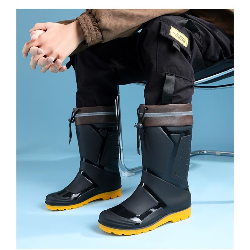 Herren Hohe Wasserdichte Gummistiefel Rutschfeste Arbeitsschuhe