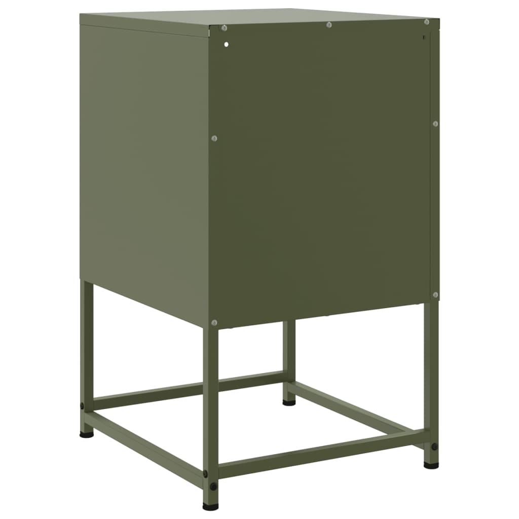 Nightstand Olive Green 36 X 39 X 60.5 Cm Steel