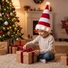 Christmas Hat with Lights Light Up Tree Hat, Striped Plush LED Party Eye Catching Stage Performance Fur Trim, Holiday Cosplay Costume Accessory