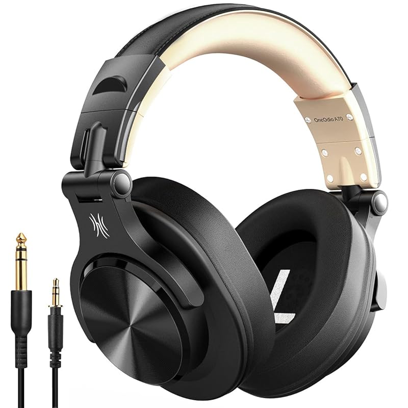 

OneOdio A70 bluetooth headphones over ear wireless headphone Up to 72 hours playback with microphone wired wireless dual use monitor DJ headphones