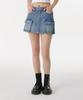 Musinsa Standard Woman Women'S Front Open Denim Cargo Mini Skirt [Light Indigo]