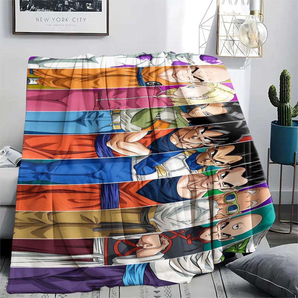 Coperta in Flanella con Stampa Personaggi Dragon Ball, Alta qualità Confortevole per Tutte le Stagioni, Arredamento per la Casa, Calore e Comfort, Perfetta per Regali di Natale