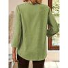 Casual V Neck Large Size Loose Women Blouse Fashion Elegant Tops Pocket Short Sleeve Simple Office Shirts Spring Solid Color Cothing