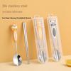 304 Stainless Steel Cartoon Animal Cutlery Set: Food-Grade Portable Spoon & Chopsticks for Kids