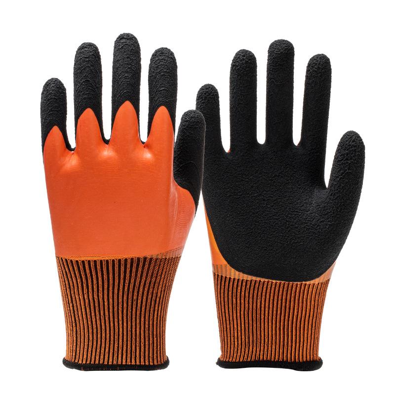 Tide-Chasing Wear-Resistant Waterproof Latex Work Gloves - Non-Slip, Ideal for Construction.