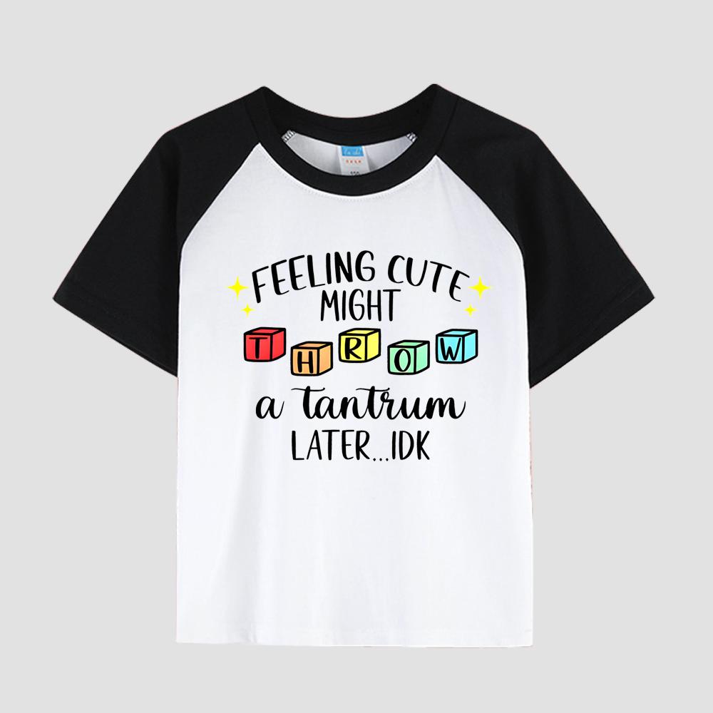 Children's Short Sleeve T-Shirt with Drop Shoulder, Round Neck, Cotton Fabric, Boy's Casual Fashion Top for Summer