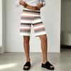 Women High Waist Wide Leg Casual Shorts Summer Vacation Loose Fit Mid Length Bottoms with Elastic Waistband and Patterned Design