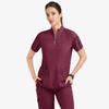 Quick-Dry Short-Sleeve Zipper Gown for Beauty Salon/Hospital Nurses with Casual Stand-Up Collar