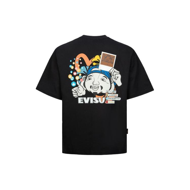 Evisu SS24 Godhead With Social Media Inspired Print Relax Fit T-shirt 2ESHTM4TS8058RXCT