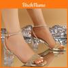 Stilvolle Kristall-High-Heel-Sandalen Mit Synthetischem Obermaterial Für Sommer-Mode