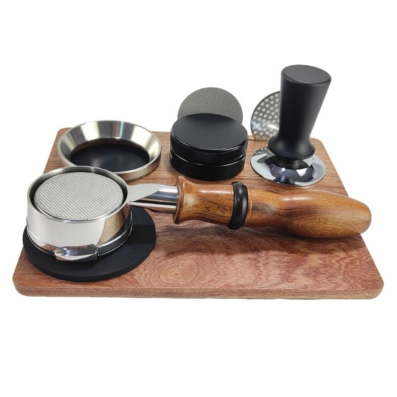Wood Coffee Tamper Holder Wood Tamping Stand Espresso Tamping Station Coffee Tool Rack Wood Material for Coffee Lovers