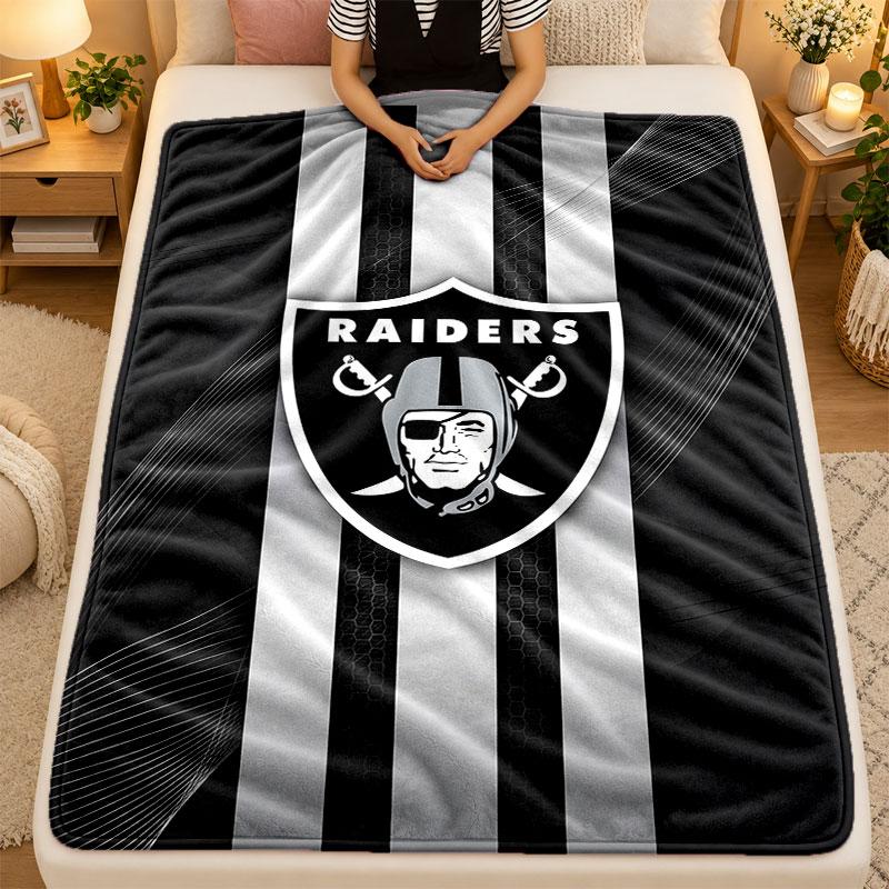 Flannel BlanketLas Vegas Raiders Warm Soft Throw Blanket for Indoor Sofa Bed Living Room Use
