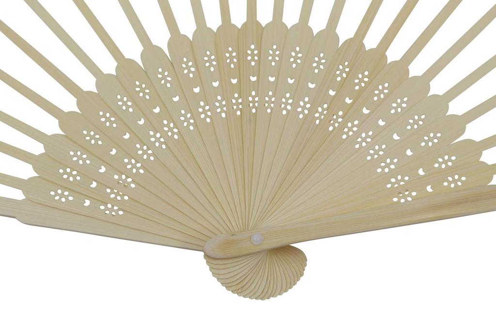 Smiti Fan Plain White 7 inches Unisex 25 5 Ribs Ribs, Wood, Wood, (21 cm), Size, Ribs,