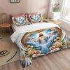2/3pcs Set Sacred Devotion Wings Cross Flower Angel Jesus Door To Heaven Bedding Set Digital Print Quilt Cover Set