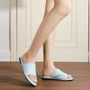 Summer new flat-bottomed slippers women's versatile one-word open-toed slippers women's 2025 light luxury temperament women's shoes