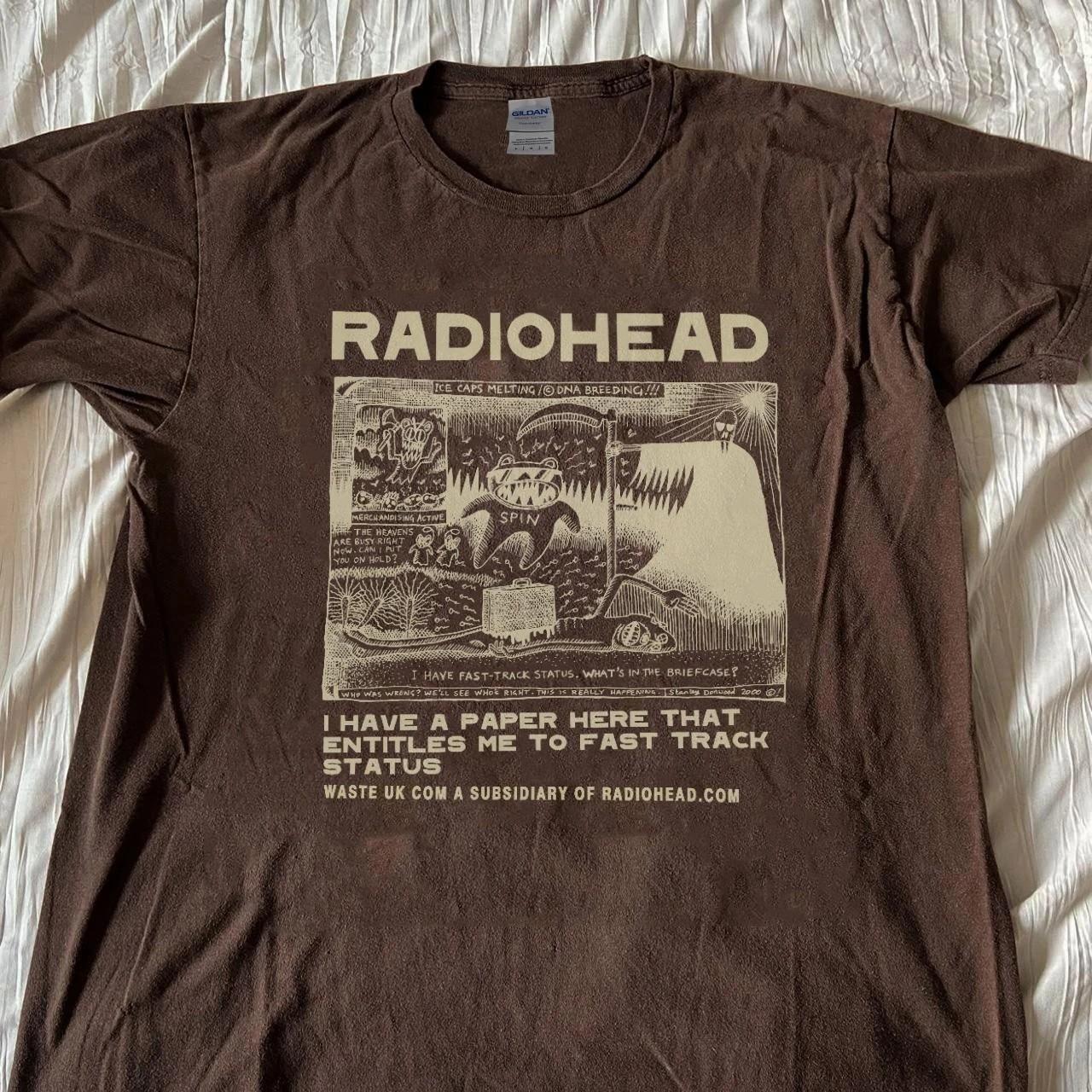 Vtg Radiohead Ok Computer Rare design Dark Chocolate T shirt S-5XL XXXXL