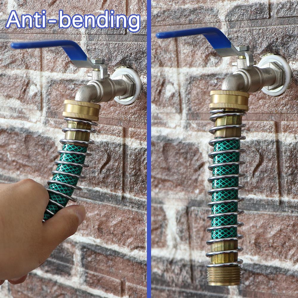 3/4" NPT BSP Brass Hose Adapter Male Female Thread Garden Taps Irrigation Faucet Anti-bending Spring Tubing Prolonging Lengthen