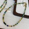 Dopamine Natural Stone Color Green Glazed Beaded Necklace Women'S High-End Accessories Collarbone Chain Neck Chain
