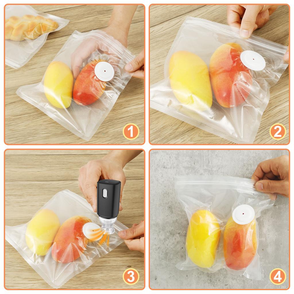 30Pcs Vacuum Sealer Bag Reusable Vacuum Storage Seal Bag Sealed Food Preservation Air Valve Bags for Food Freshness Preservation