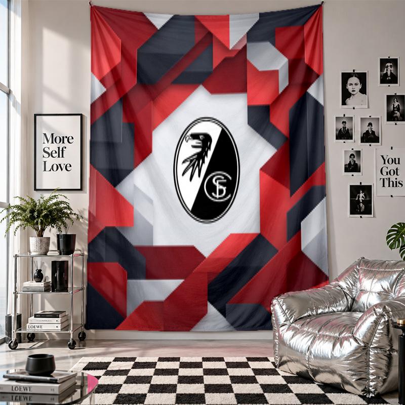 Arazzo da Parete FC SC Freiburg Decorazione per la Casa Tessuto da Appendere a Parete per Camera da Letto Soggiorno Sfondo