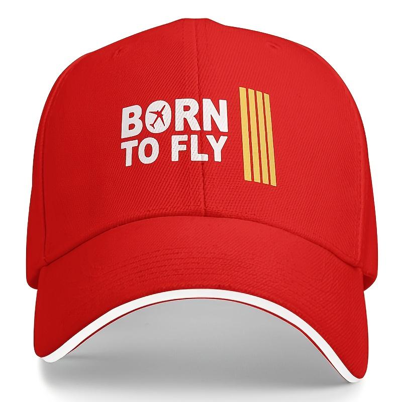 Aviation Pilot Captain Striped Baseball Cap Compatible for BORN to FLY Lightweight Unisex Pilot Hat with Cockpit Stripes