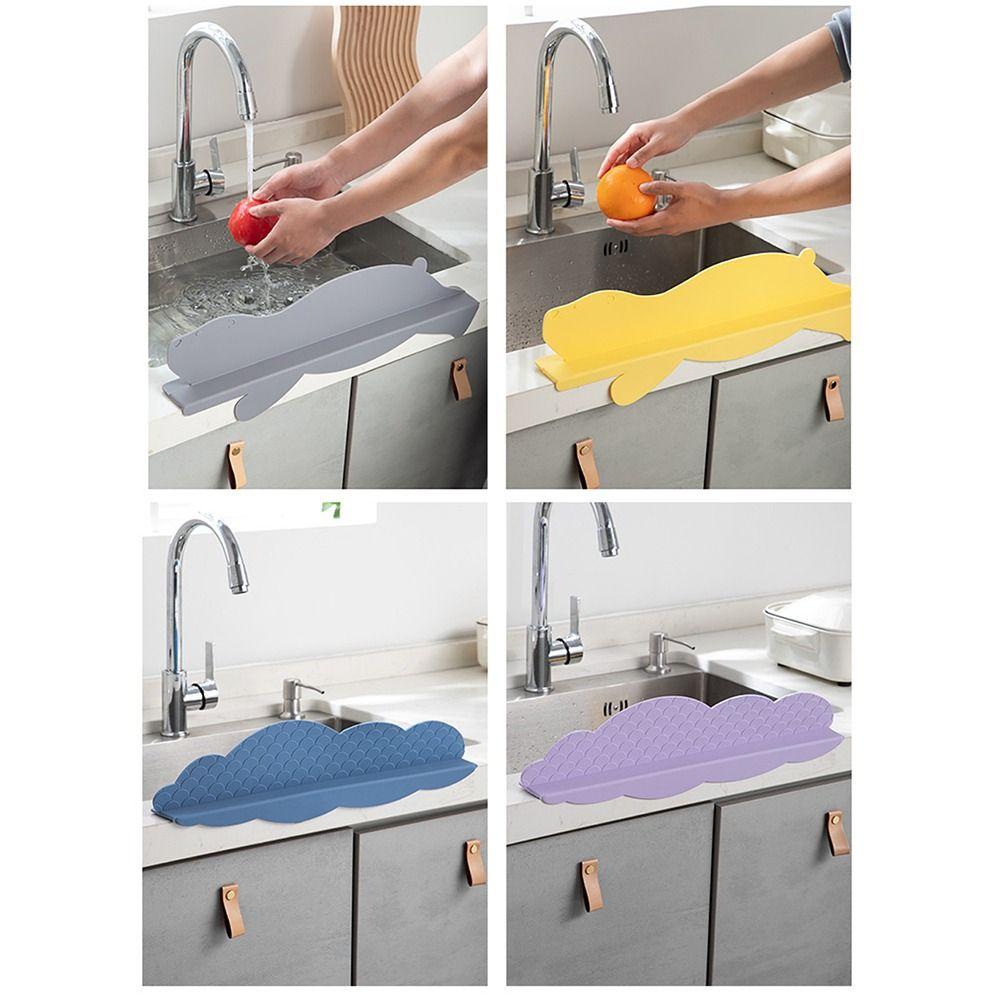 Silicone Sink Splash Guard With Suction Cup Heighten Countertop Heighten Baffle Soft Reusable Sink Guard Baffle Home Kitchen