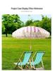 European Style Rotatable Patio Umbrella with Tassel Edge - Wooden Pole and Sunshade for Garden, Beach, Pool, and Terrace