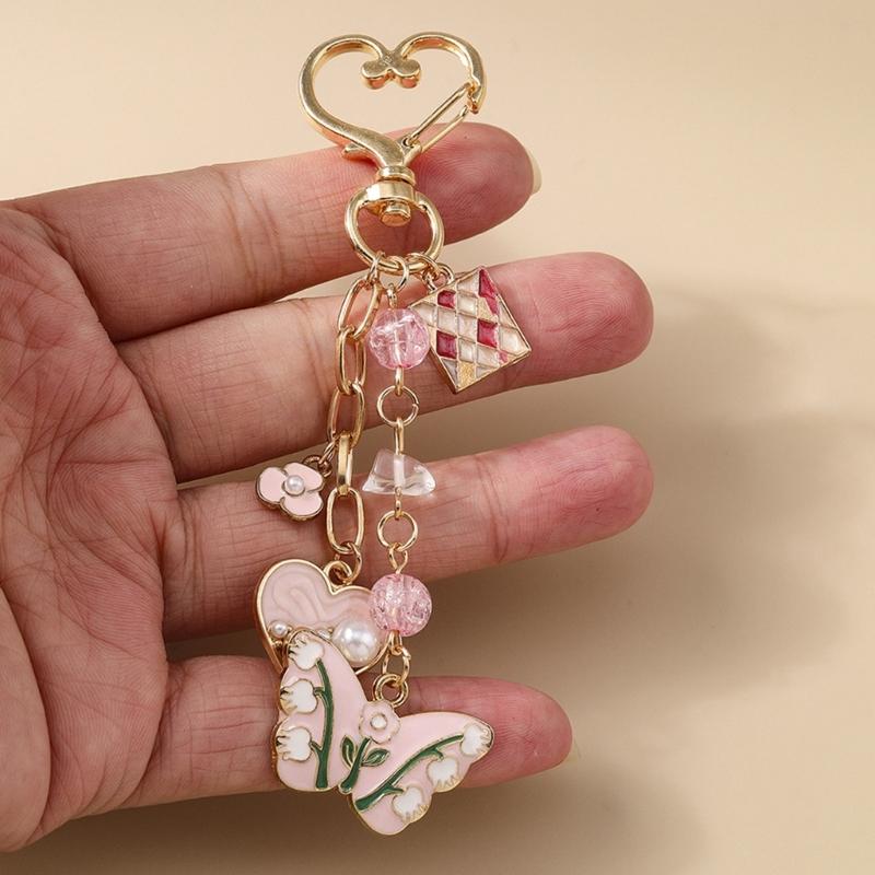 Fashionable Butterfly Keychain Cuteness Purse Pendant Fashion Key Jewelry Present for Youthful Fashion Enthusiasts