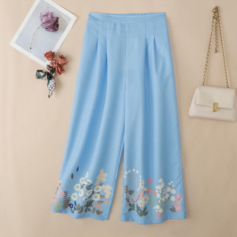 ZANZEA Women Casual Back Elastic Waist Loose Floral Print Pants