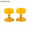 2Pcs Creative Electronic Incense Burner Set Lotus Shaped Battery Operated Swing Flameless Candles Waterproof Decorative
