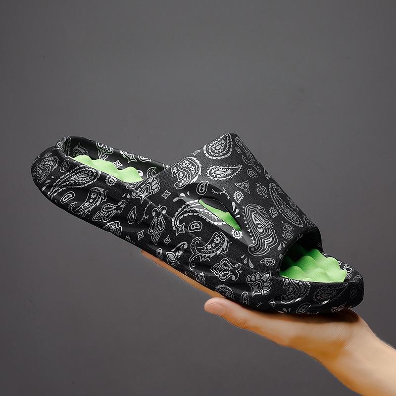 Muži Žabky Letní Boty Potisk Sandály Trend Protiskluzové Ženy Skluzavky Pár Pantofle Móda Muž Masáž Plážová obuv